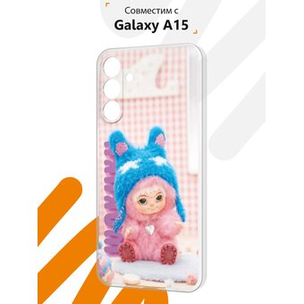  Силиконовый чехол Mcover для Galaxy A15 (Галакси А15), с принтом Вакуку розовый 