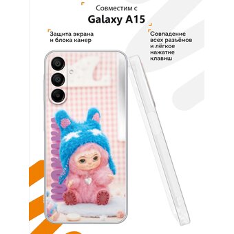  Силиконовый чехол Mcover для Galaxy A15 (Галакси А15), с принтом Вакуку розовый 