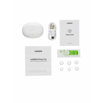 Наушники UGREEN WS205 (45585) HiTune T6s Hybrid Active Noise-Cancelling Earbuds White 