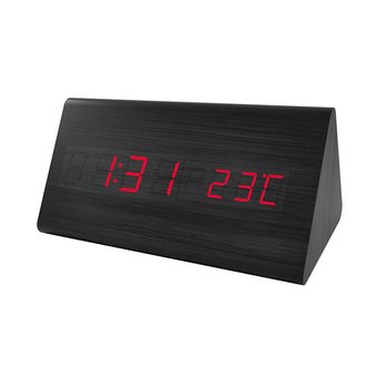  Perfeo LED часы-будильник "Pyramid", чёрный / красная (PF-S710T) время, температура 