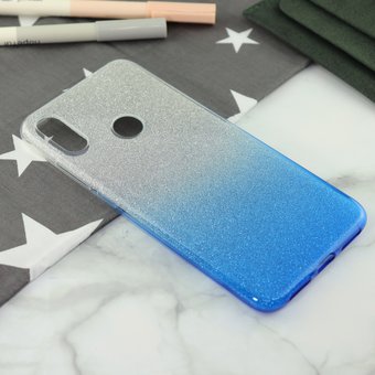  Чехол-накладка для Xiaomi Redmi Note 7 Омбре с блестками blue 