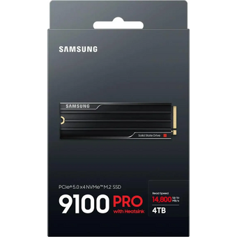 SSD Samsung 9100 Pro 4Tb (MZ-VAP4T0CW) M.2 2280, PCI-E 5.0 x4, 3D TLC, 14800/13400Mbs, 2400TBW, DRAM 4Gb, heatsink 