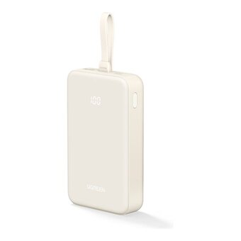  Внешний аккумулятор UGREEN PB505 (35340) 20000mAh Quick Charging Power Bank 20W Build-in USB-C Cable -White 
