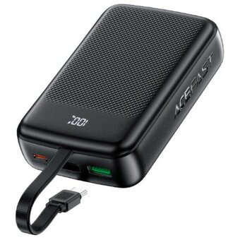  Внешний аккумулятор ACEFAST AF-M14-BK PD20W Power Bank With Cable 20000Mah Black 