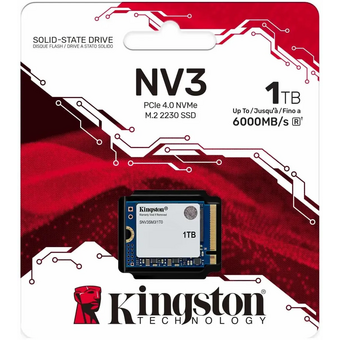  SSD Kingston NV3 SNV3SM3/1T0, 1000GB, M.2(22x30mm), NVMe, PCIe 4.0 x4, 3D TLC, R/W 6000/4000MB/s, TBW 320, DWPD 0.2 