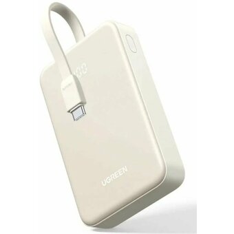  Внешний аккумулятор UGREEN PB521 (45207) 20000mAh PD30W Power Bank Build-in USB-C Cable White 