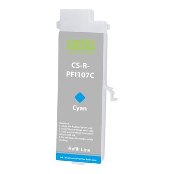  Картридж перезаправляемый струйный Cactus CS-R-PFI107C голубой для Canon imageProGraf iPF670/680/685/770/780/785 без чипа 