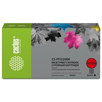  Картридж перезаправляемый струйный Cactus CS-R-PFI320BK-Chip PFI-320BK черный 260мл для Canon imageProGraf TM-200/200MFP/205/300/300MFP/305/250/255 
