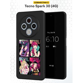  Силиконовый чехол DesignOnCase на Tecno Spark 30 4G , с защитой камеры, с принтом KDA - League of legends 