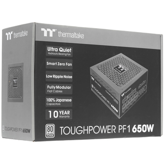  Блок питания Thermaltake Toughpower PF1 (PS-TPD-0650FNFAPE-1) ATX 650W 80+ platinum (20+4pin) APFC 140mm fan color LED 9xSATA Cab Manag RTL 