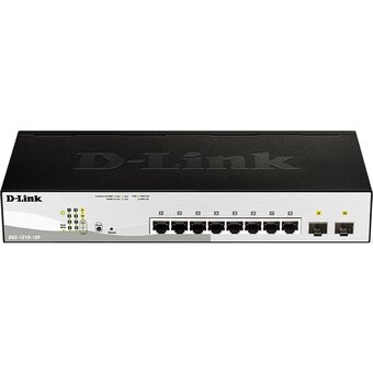  Управляемый L2 коммутатор D-Link DGS-1210-10P/FL2A с 8 портами 10/100/1000Base-T и 2 портами 1000Base-X SFP (8 портов PoE 802.3af/at, PoE бюджет 65Вт) 