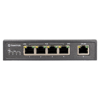  Коммутатор неуправляемый Tantos TSn-4P5G 00-00043085 (L2) 5x1Гбит/с 4PoE 60Wx 