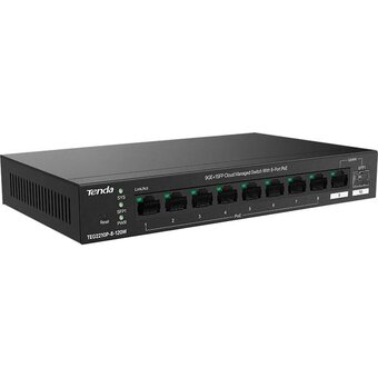  Коммутатор управляемый PoE Tenda TEG2210P-8-120W 10 портов, 9x1Гбит/с, SFP 1x1Гбит/с, PoE 8x30Вт (до 110Вт) 