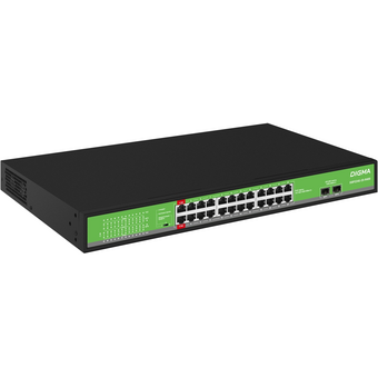  Коммутатор неуправляемый Digma DSP224G-2S-R400 (L2) 24x1Гбит/с 2SFP 24PoE 24PoE+ 2PoE++ 400W 