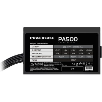  Блок питания Powercase PA500 (PA-500SI) (ATX 2.31, 500W, APFC, 120mm Fan) 