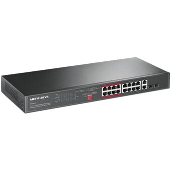 Коммутатор Mercusys MS118CP 16-портовый монтируемый в стойку PoE+ 10/100Мбит/с с 2 гигабитными портами 