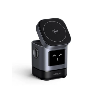  Зарядное устройство UGREEN W709 (45775) UNO 2-in-1 Robot Magnetic Wireless Charger 20W With Cable USB-C-USB-C 1m Gray 