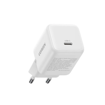  Зарядное утройство UGREEN X513 (65013) 30W USB-C GaN Fast Charger With USB-C-USB-C Cable 1m EU White 
