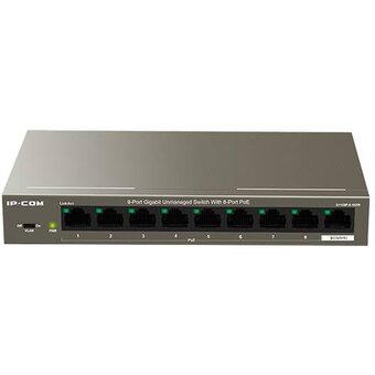  Коммутатор неуправляемый PoE IP-COM G1109P-8-102W 9 портов, 9x1Гбит/с, PoE 8х92Вт, настольный 