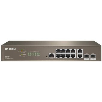  Коммутатор управляемый L3 IP-COM G5312F 12 портов, 10х1 Гбит/с, Base-X SFP 2х1 Гбит/с, настольный 