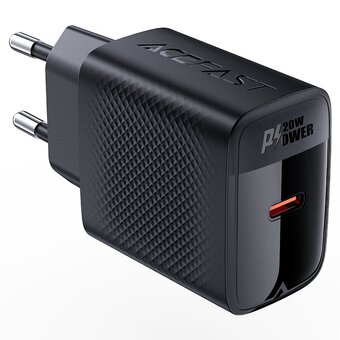  СЗУ ACEFAST A82 PD20W GaN single USB-C charger with USB-C to USB-C charging cable EU Black 