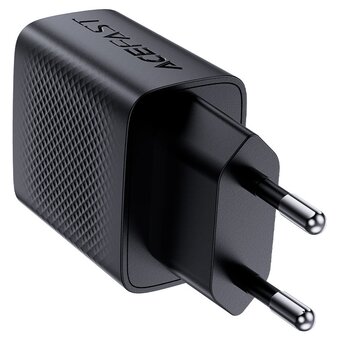  СЗУ ACEFAST A82 PD20W GaN single USB-C charger with USB-C to USB-C charging cable EU Black 