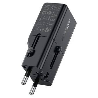  Зарядное устройство ACEFAST AF-Z7-BK Multifunctional Pd30W Gan Mini Charger Black 