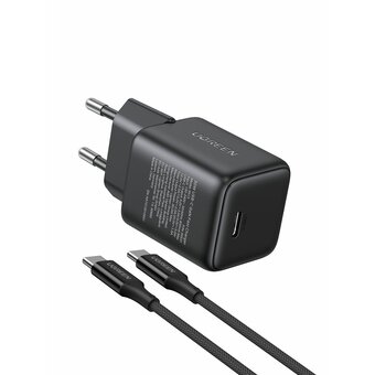  Зарядное утройство UGREEN X513 (65012) 30W USB-C GaN Fast Charger With USB-C-USB-C Cable 1m EU Black 
