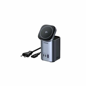  Зарядное устройство UGREEN X555 (55321) 65W 2-in-1 GaN Desktop Magnetic Wireless Fast Charger EU Gray 