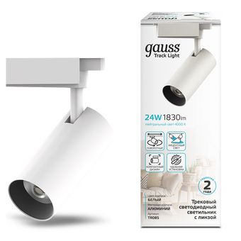  Трековая система GAUSS TR085, 24Вт 4000К, белый 