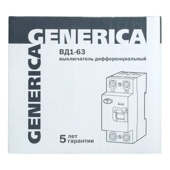  УЗО IEK ВД1-63 Generica (MDV15-2-032-030) 32A 4.5kA 30мА AC 2П 230В серый 