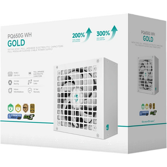  Блок питания Deepcool GamerStorm PQ650G WH (ATX 3.1, 650W, Full Cable Management, PWM 120mm fan, 80+ Gold, Active PFC + Half Bridge + DC/DC) 