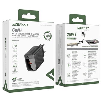  СЗУ ACEFAST A104 PD5W Gan USB-C Charger EU Black 