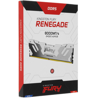  ОЗУ Kingston Fury Renegade White (KF580C38RW-24) 24GB DDR5 8000 Non-ECC Unbuffered DIMM CL38-48-48 