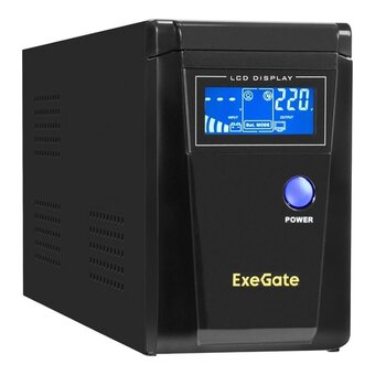  ИБП Exegate SineTower SN-600.LCD.AVR.2SH EX295980RUS инвертор, синус, для котла 600VA/360W, чистая синусоида, LCD дисплей, AVR, 2*Schuko 