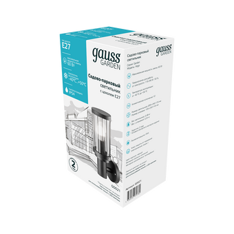  Светильник садово-парковый Gauss GD021 60Вт черный 