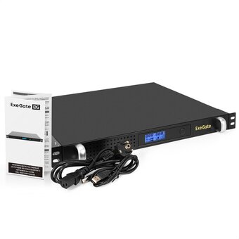  ИБП Exegate EX297834RUS 1U ServerRM UNL-1000.LCD.AVR.6C13.RJ.USB.1U 1000VA/600W, LCD, AVR, 6*C13, RJ, USB, 1U, установка в стойку, Black 