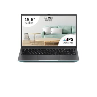  Ноутбук AZERTY Memoir RB-1559 (120-0888) 15.6", IPS, Intel Celeron N5095 2ГГц, 4 ядер, 12ГБ DDR4, 128ГБ SSD, Intel UHD Graphics, W11Pro, светло-серый 