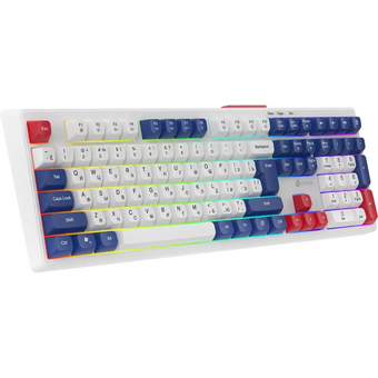  Клавиатура OKLICK 725G белый/красный 