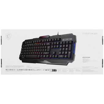  Клавиатура MSI Forge GK100 (S11-04RU252-HH9) RU черный 