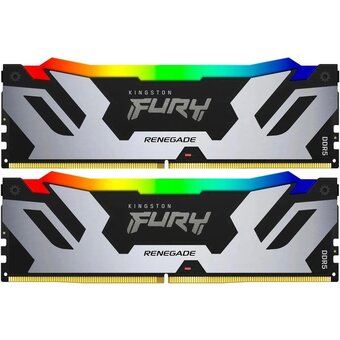  ОЗУ Kingston Fury Renegade Silver RGB (KF588CU42RSAK2-48) 48GB DDR5 8800 On-Die ECC CUDIMM CL42 kit 2*24gb 