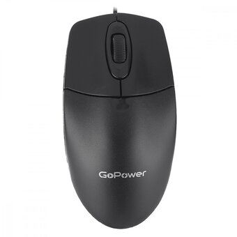  Мышь проводная GoPower GPM01 черный 