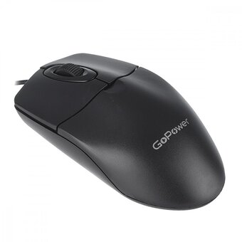  Мышь проводная GoPower GPM01 черный 