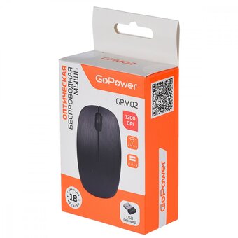  Мышь беспроводная GoPower GPM02 черный 