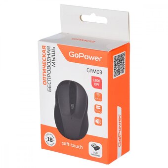  Мышь беспроводная GoPower GPM03 черный 