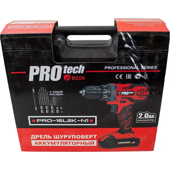  Дрель аккумуляторная Edon PROtech PRO-16L2K-N1 