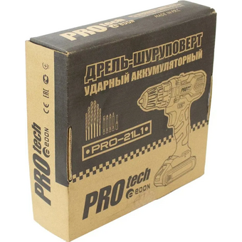  Дрель аккумуляторная Edon PROtech PRO-21L1 