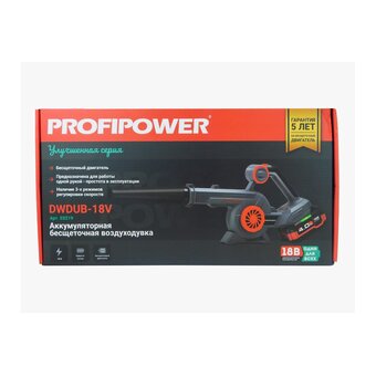  Воздуходувка аккумуляторная PROFIPOWER DWDUB-18V с акк и ЗУ 