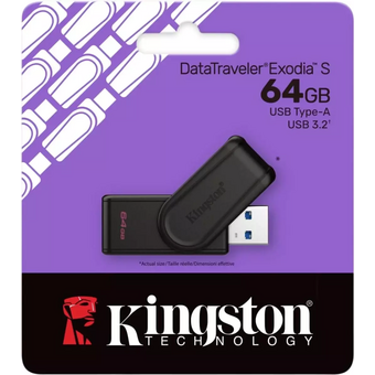  USB-флешка Kingston DataTraveler Exodia S (DTXS/64GB), 64Gb USB 3.2 