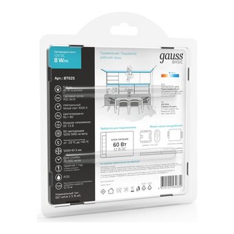  Светодиодная лента GAUSS Basic BT025 40Вт, 5м 